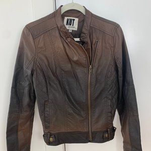 KUT Brown Faux Leather Jacket